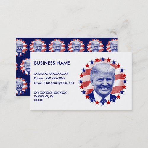 President Donald Trump Stars and Stripes Business Card