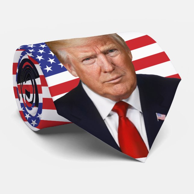 President Donald Trump - U.S. Flag Neck Tie (Rolled)