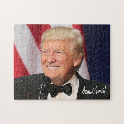 President Donald Trump With His Signature Jigsaw Puzzle