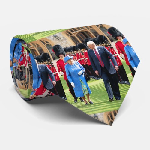 President Donald Trump With Queen Elizabeth II Neck Tie