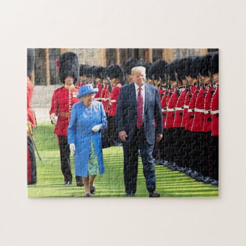 President Donald Trump With Queen Elizabeth Jigsaw Puzzle