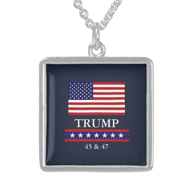 PRESIDENT DONALD TRUMP WOMEN'S STERLING SILVER NECKLACE (Front)