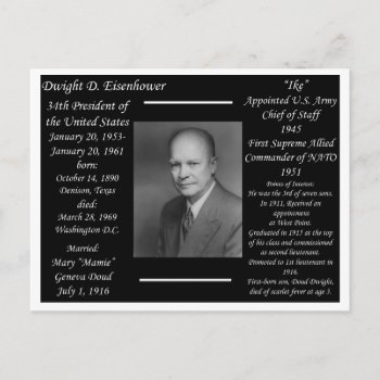 President Dwight Eisenhower Postcard by archemedes at Zazzle