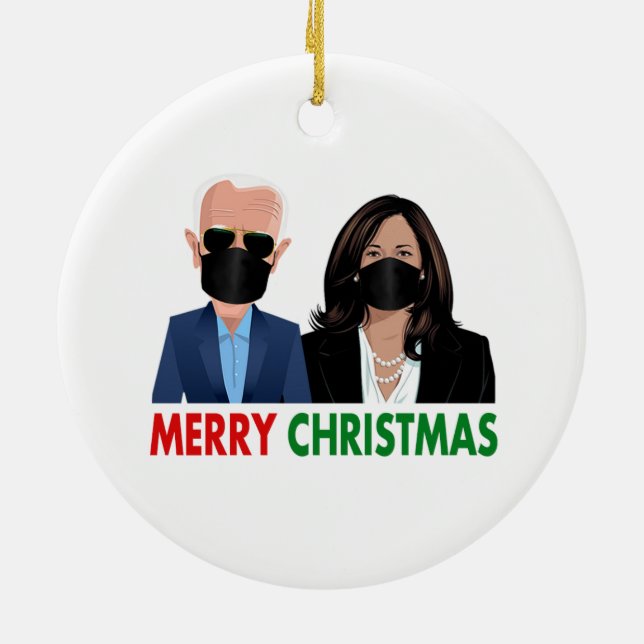 President Elect Joe Biden Kamala Harris Ceramic Ornament (Back)
