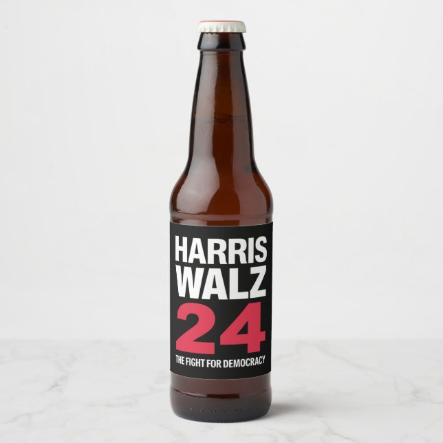 President Elect Kamala Harris & Tim Walz 2024  Beer Bottle Label (Front)