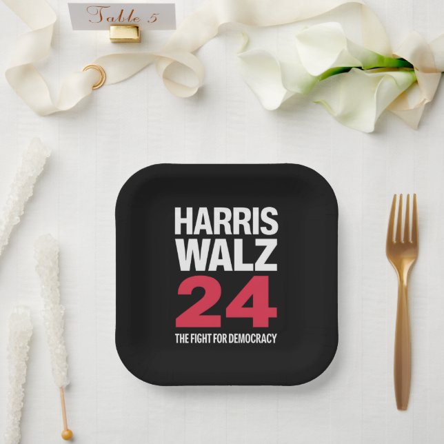 President Elect Kamala Harris & Tim Walz 2024  Paper Plates (Wedding)