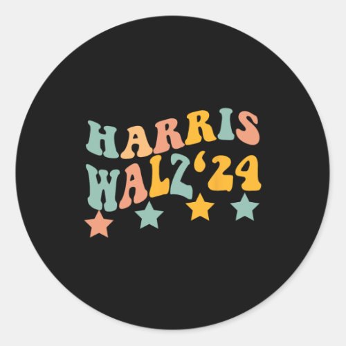 President Election Men Women Harris Waltz  Classic Round Sticker