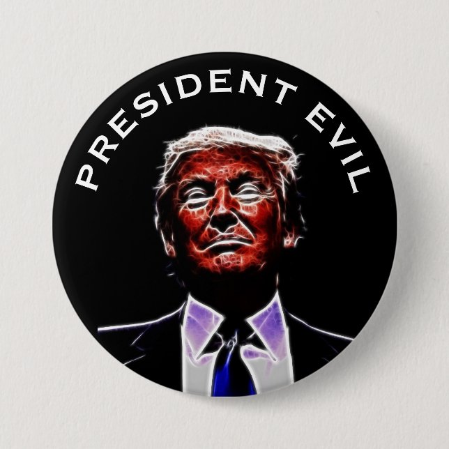 "President Evil" with Trumpenstein Picture Pinback Button (Front)