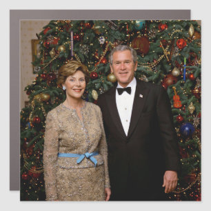 President George Bush, Laura Christmas White House Car Magnet