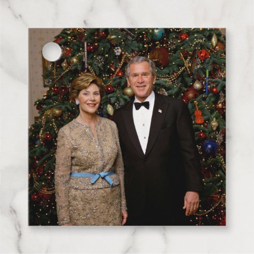 President George Bush Laura Christmas White House Favor Tags