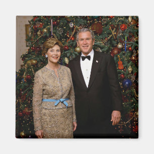 President George Bush, Laura Christmas White House Magnet