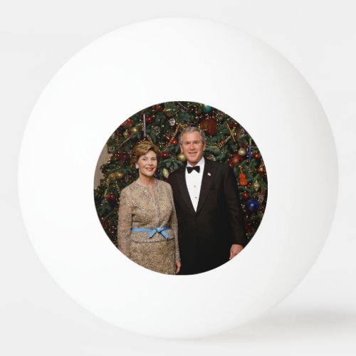 President George Bush Laura Christmas White House Ping Pong Ball