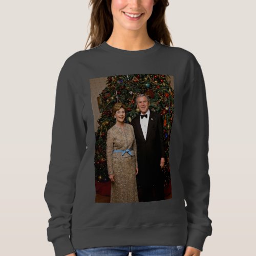 President George Bush Laura Christmas White House Sweatshirt
