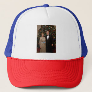 President George Bush, Laura Christmas White House Trucker Hat