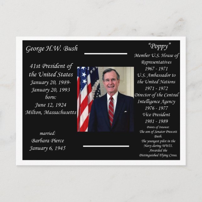 President George HW Bush Postcard (Front)