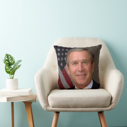President George W Bush Official Portrait Throw Pillow
