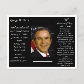 President George W Bush Postcard by archemedes at Zazzle