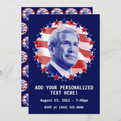 President George W Bush Stars and Stripes Invitation