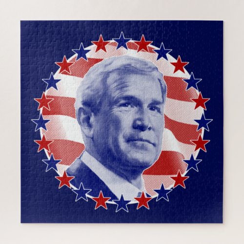 President George W Bush Stars and Stripes Jigsaw Puzzle