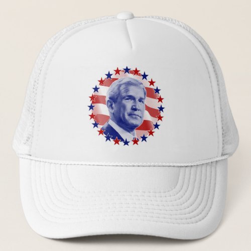 President George W Bush Stars and Stripes Trucker Hat
