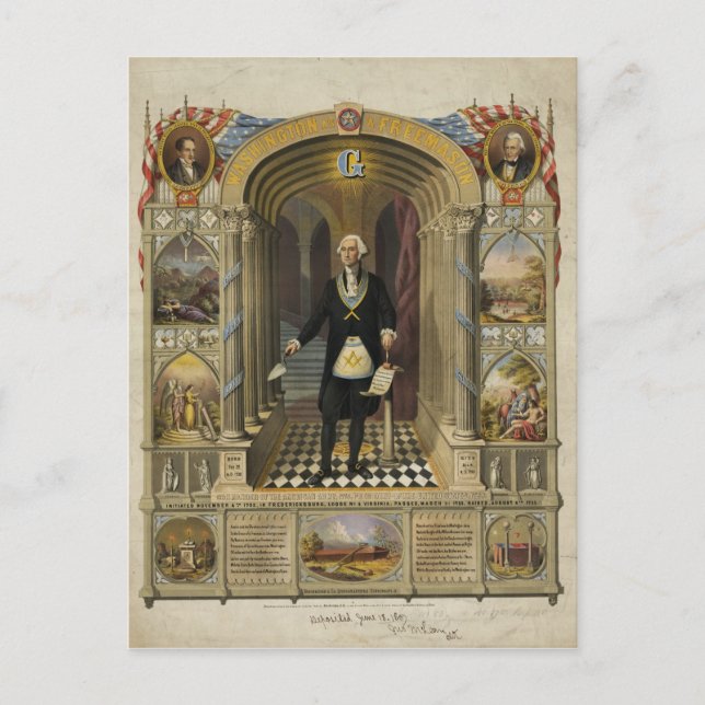 President George Washington as a Freemason Postcard (Front)