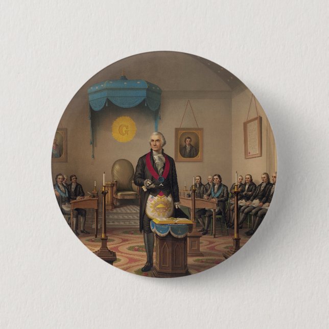 President George Washington as a Master Mason Button (Front)