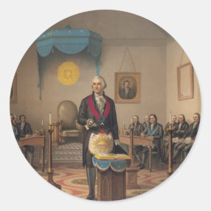 President George Washington as a Master Mason Classic Round Sticker