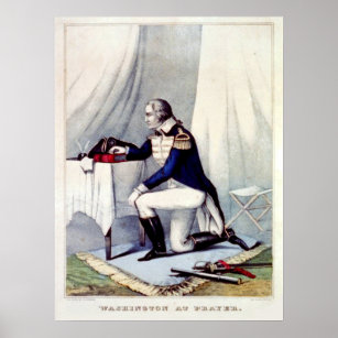 President George Washington at Prayer Poster