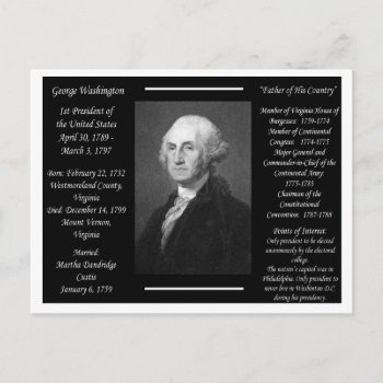 President George Washington Postcard by archemedes at Zazzle