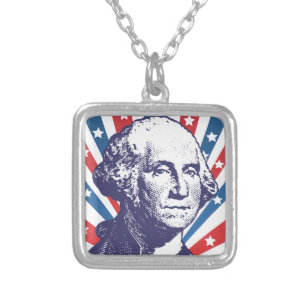 president George Washington Silver Plated Necklace