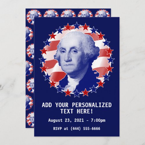 President George Washington Stars and Stripes Invitation