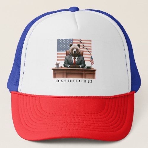 President grizzlys return trucker hat