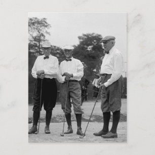 President Harding Golf Foursome, 1920s Postcard