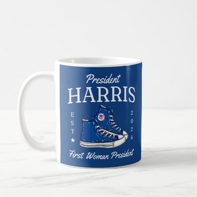 President Harris 2024 First Woman President Coffee Mug (Left)