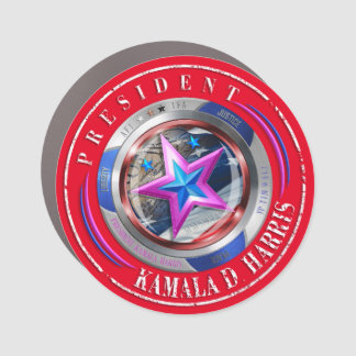 President Harris/Walz Stamp Medallion Car Magnet