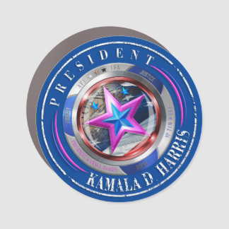 President Harris/Walz Stamp Medallion Car Magnet