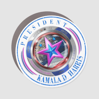 President Harris/Walz Stamp Medallion Car Magnet