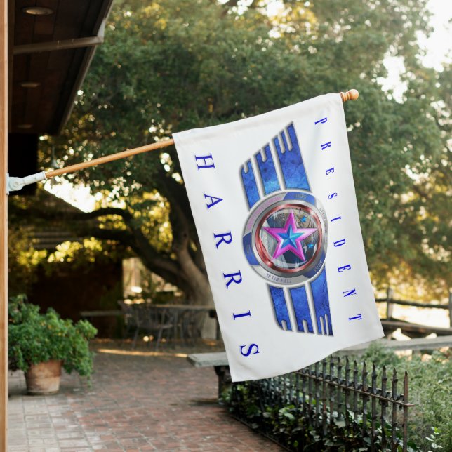 President Harris/Walz Wing Medallion Flag (In SItu)