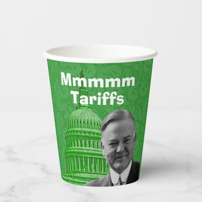 President Herbert Hoover Tariffs Paper Cups (Front)