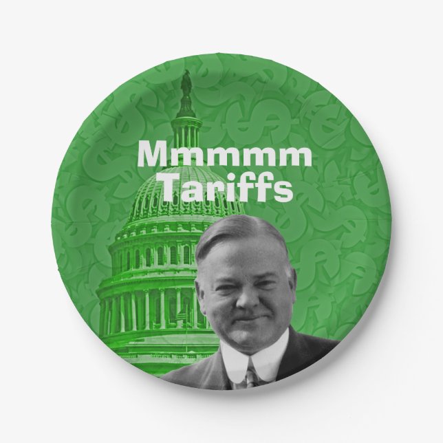 President Herbert Hoover Tariffs Paper Plates (Front)