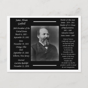 President James Garfield Postcard