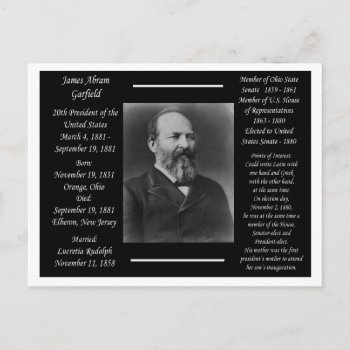 President James Garfield Postcard by archemedes at Zazzle