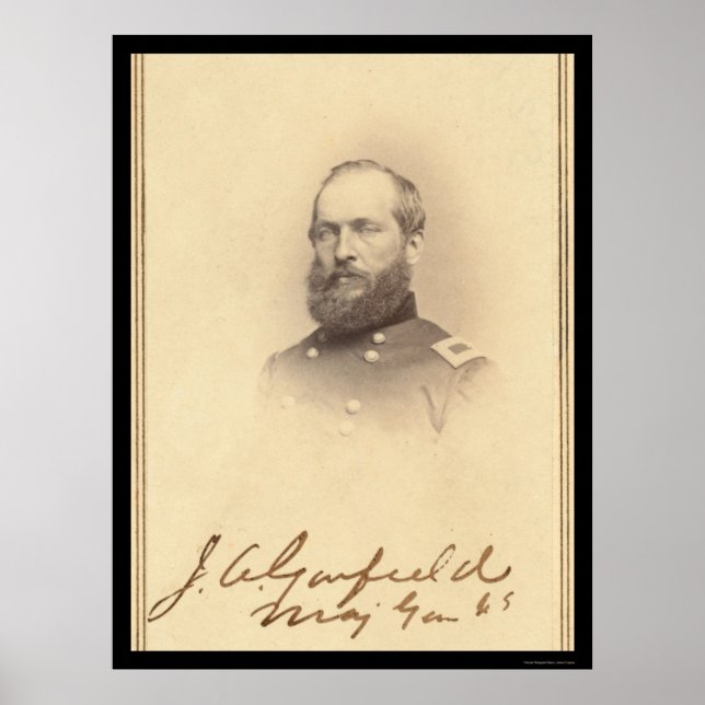 President James Garfield Signed Card 1861 Poster (Front)