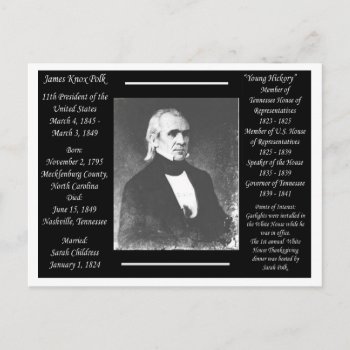 President James K Polk Postcard by archemedes at Zazzle