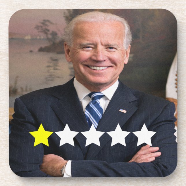 President Joe Biden Approval Rating Beverage Coaster (Front)