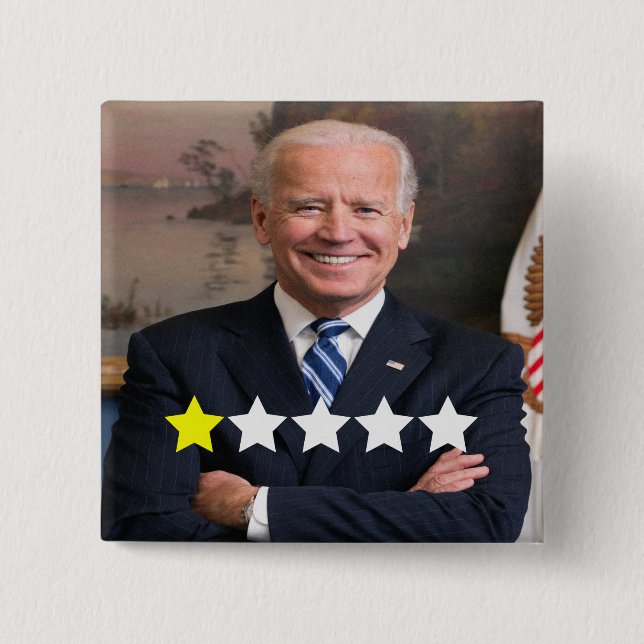 President Joe Biden Approval Rating Button (Front)