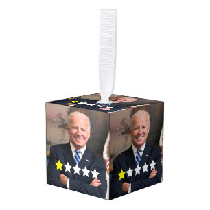 President Joe Biden Approval Rating Cube Ornament