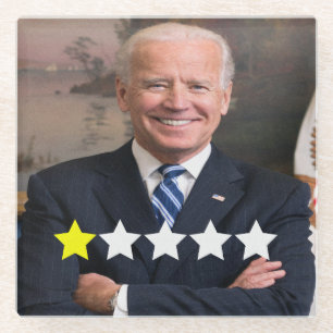 President Joe Biden Approval Rating Glass Coaster