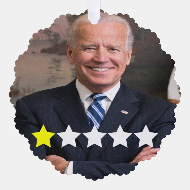 President Joe Biden Approval Rating Ornament Card (Front)