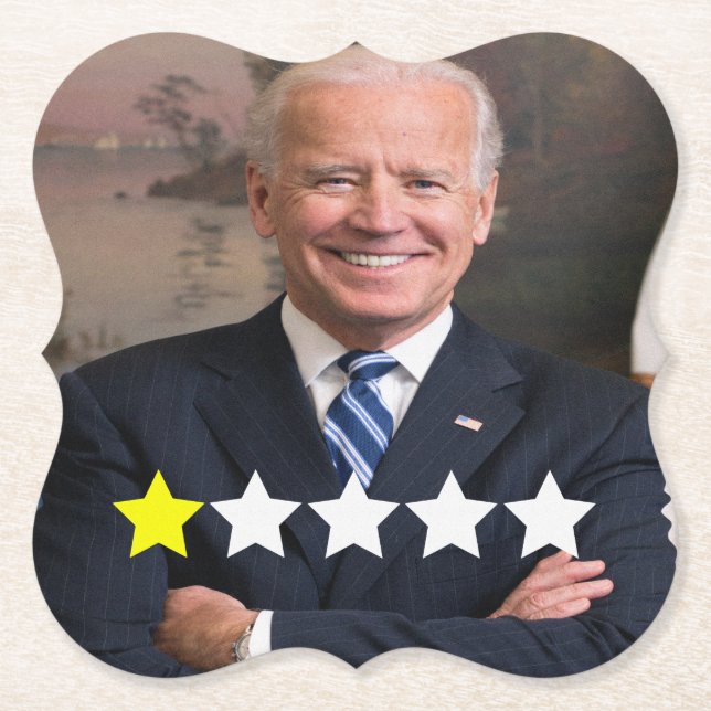 President Joe Biden Approval Rating Paper Coaster (Front)
